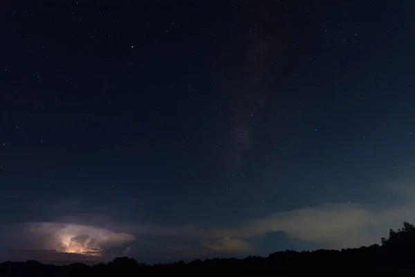Milkyway and Lightning Sky at night