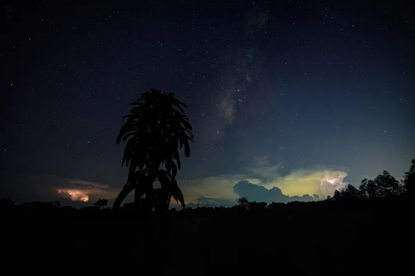 Milkyway Lightning Sky Night — Stock Photo, Image