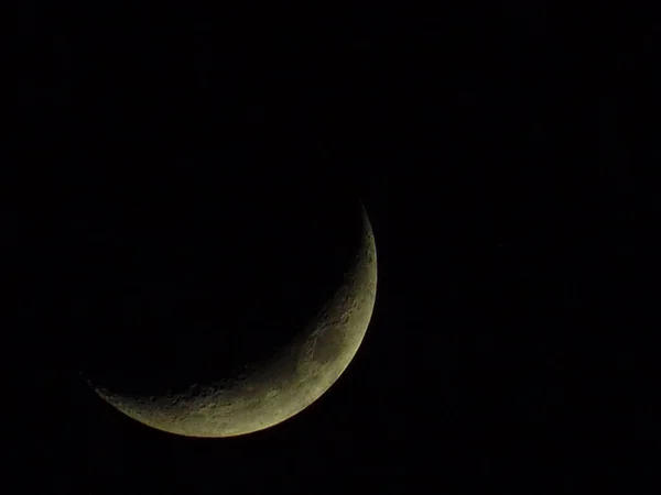 Luna Creciente Noche — Foto de Stock