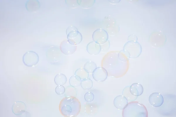 Buborékok Színes Háttér Fehér — Stock Fotó