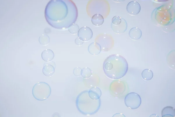 Bubblor Färgglada Bakgrund Vit — Stockfoto