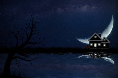 Geceleri gökyüzü olan ev