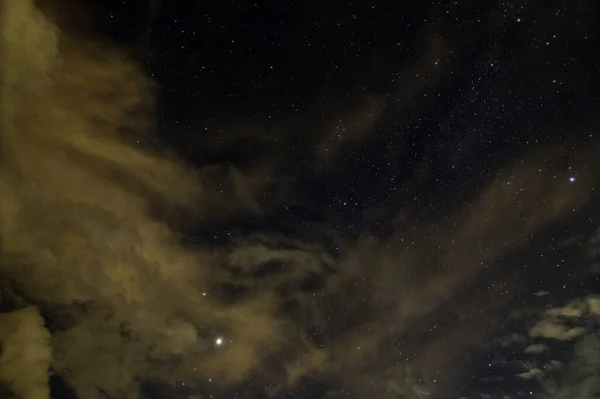 Ciel Étoiles Nuages Nuit — Photo