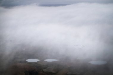 Helikopterden sonbahar tundra görünümü