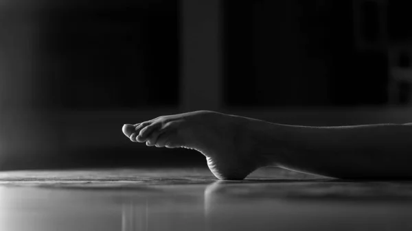 Ноги Балерины Танцовщицы Тренировках — стоковое фото