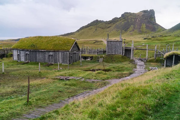 바이킹 마입니다 Stokksnes 아이슬란드에 Vestrahorn — 스톡 사진