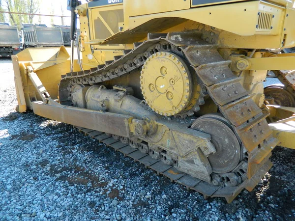 Grondverzetmachines Transport Bulldozer — Stockfoto