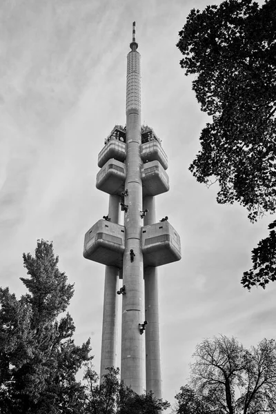 Torre Della Televisione Ikov Una Torre Trasmissione Unica Costruita Praga — Foto Stock