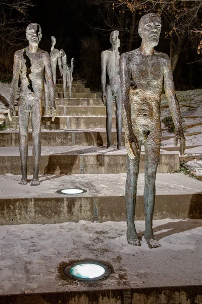 Memorial Vítimas Comunismo Uma Série Estátuas Praga Comemorando Vítimas Era — Fotografia de Stock