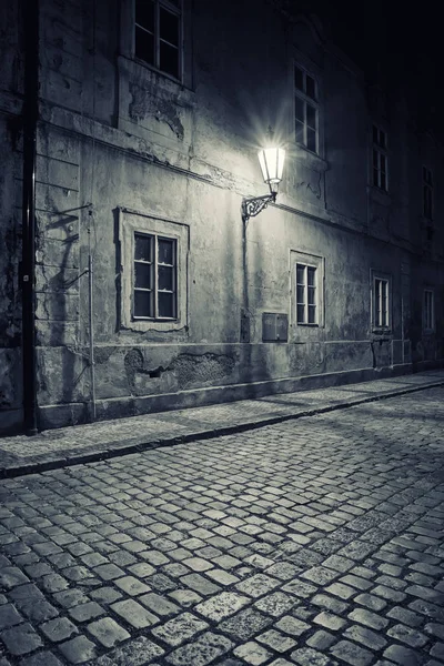 Misteriosos Carriles Esquinas Praga Las Luces Nocturnas Son Mágicas Misteriosas Imagen De Stock