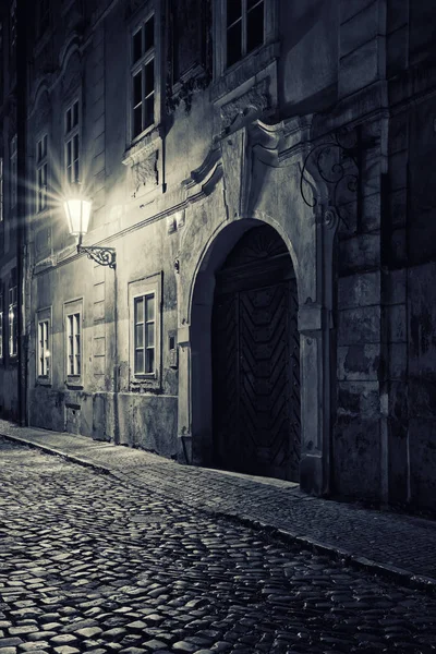 Misteriosos Carriles Esquinas Praga Las Luces Nocturnas Son Mágicas Misteriosas Fotos De Stock