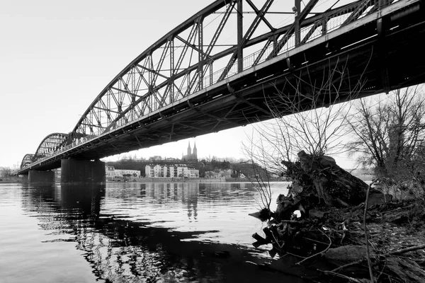 Die Eisenbahnbrücke Vysehrad Ist Eine Brücke Prag Der Tschechischen Republik — Stockfoto