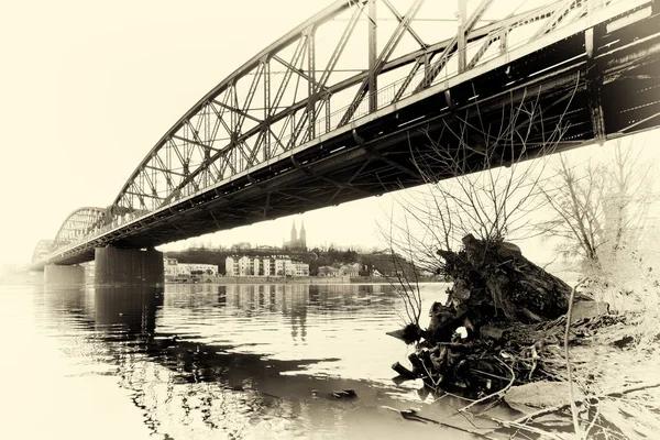 Vysehrad Railway Bridge Puente Praga República Checa Fue Construido 1872 — Foto de Stock