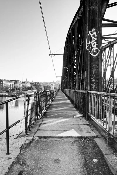 Vysehrad Railway Bridge Bridge Prague Czech Republic Built 1872 Rebuilt — Stock Photo, Image