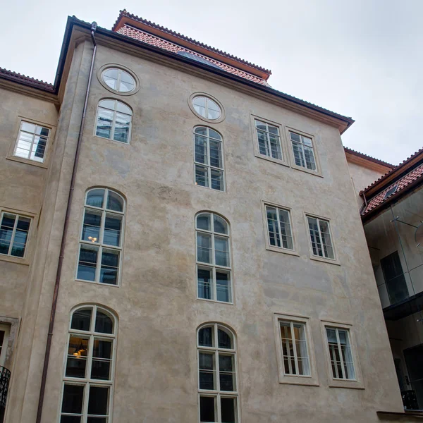 Drn Edifício Canto Polifuncional Narodni Mikulandska Street Cidade Nova Praga — Fotografia de Stock