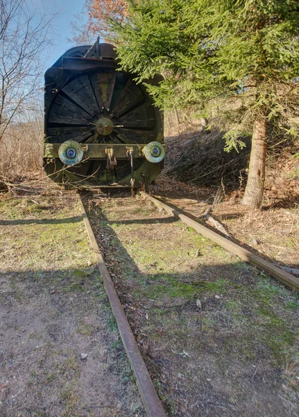 Urbex Henschel Steamer Train Snow Cleaning Railway Abandoned Parked One — Stock Photo, Image