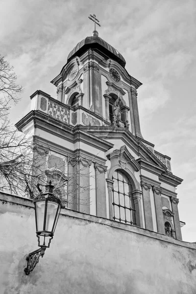 Церковь Святого Иоанна Непомукского Праге Иногда Военная Церковь Новое Здание — стоковое фото
