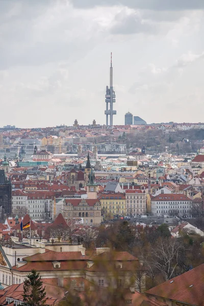 Torre Televisión Zizkov Una Torre Transmisora Única Construida Praga Entre — Foto de Stock