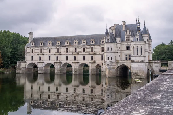 Chateau Chenonceau Ett Franskt Slott Som Spänner Över Floden Cher — Stockfoto