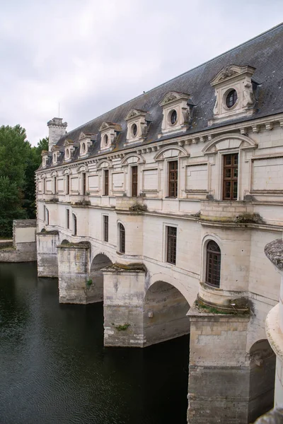 Chateau Chenonceau Ett Franskt Slott Som Spänner Över Floden Cher — Stockfoto