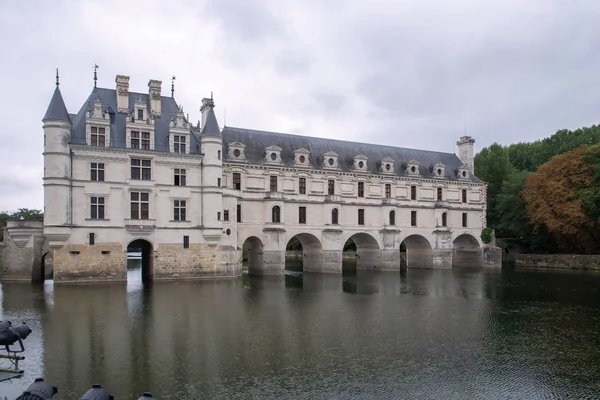 Chateau Chenonceau Ett Franskt Slott Som Spänner Över Floden Cher — Stockfoto