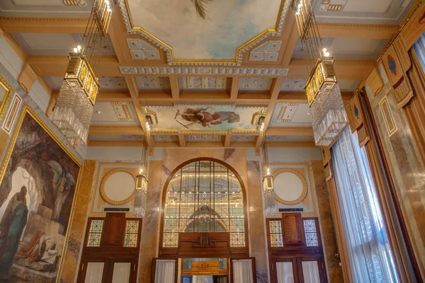 Municipal House Prag Ünlü Bir Konser Mekanı Olan Smetana Hall — Stok fotoğraf