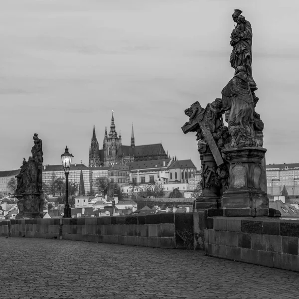 Pont Charles Est Pont Historique Qui Traverse Rivière Vltava Prague — Photo