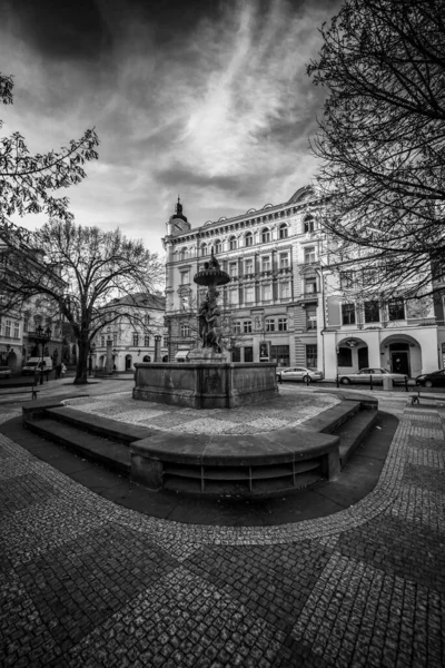 Fuente Wimmer Monumento Clasicista Inamovible Fuente Agua Casco Antiguo Praga — Foto de Stock