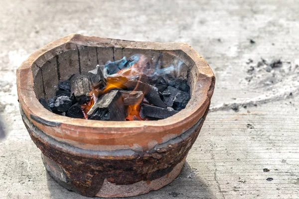 Вугільна Піч Інструмент Приготування Їжі Тайський Стиль Традиційний — стокове фото