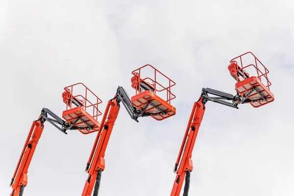 Red Basket of forklifts or crane for industrial construction