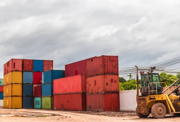 Containers box in yard for business, import export