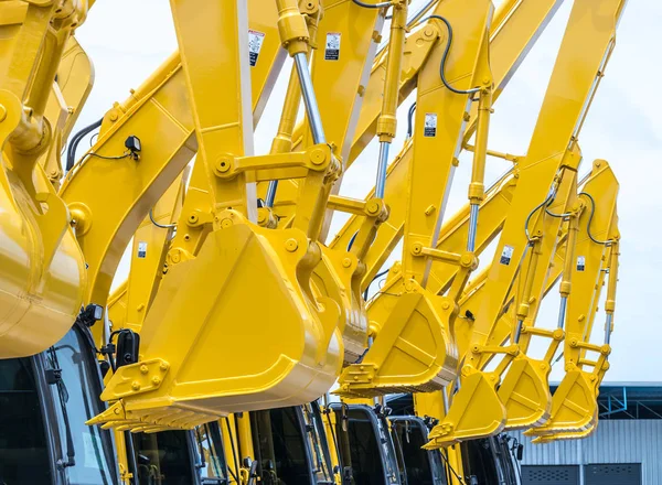 Shovels Yellow Backhoe Use Construction Building Industry — Stock Photo, Image