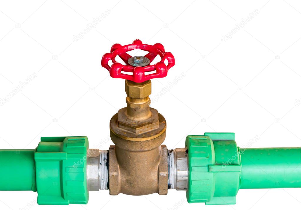 Pressure control valve manual isolate on white background