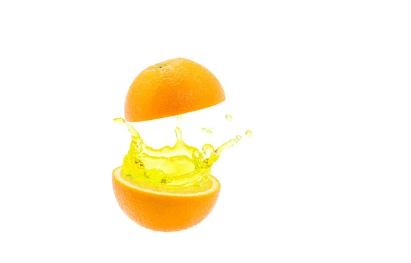 Sinaasappelsap Distributie Witte Achtergrond — Stockfoto
