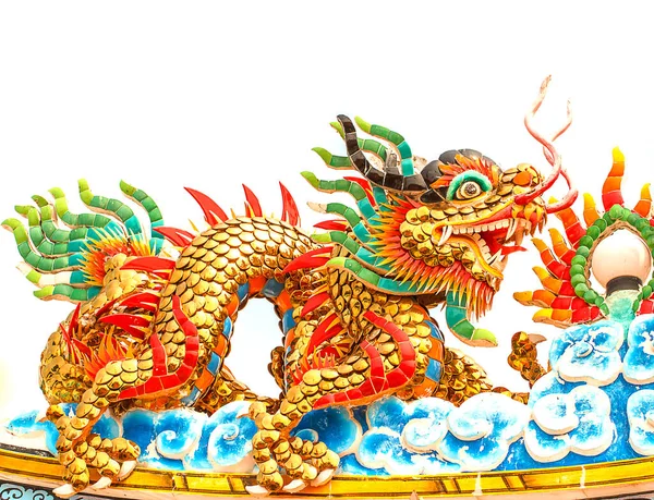 Dragon Statue Isolated White Background — Stock Photo, Image