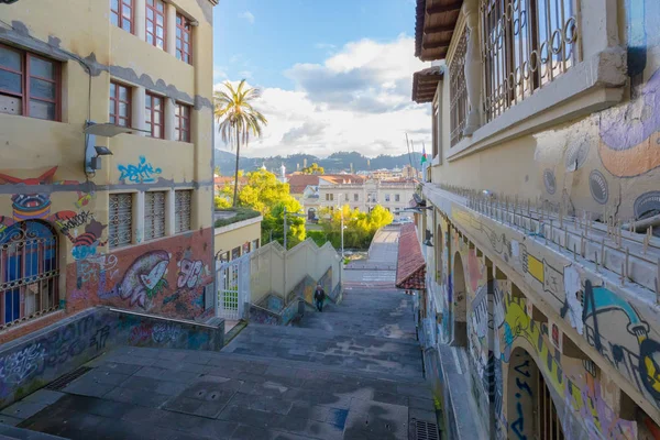 Cuenca Equador Maio 2018 Esta Escada Leva Centro Histórico Cidade — Fotografia de Stock