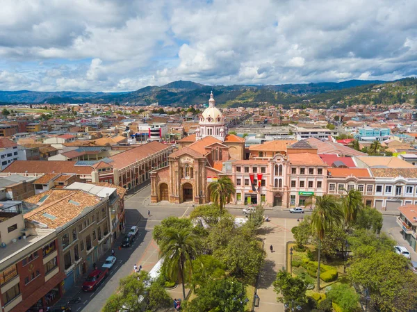 Equador Junho 2018 Vista Aérea Centro Histórico Cuenca Igreja San — Fotografia de Stock