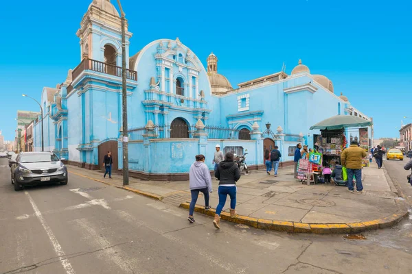 Lima Peru August 2018 Church Recently Repainted Blue Today Dominican — Stock Photo, Image