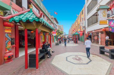 Lima Peru Ağustos 2018 tarihi merkezinden bir kaç blok aynı zamanda turistlerin uğrak bu Çin Mahallesi olduğunu..