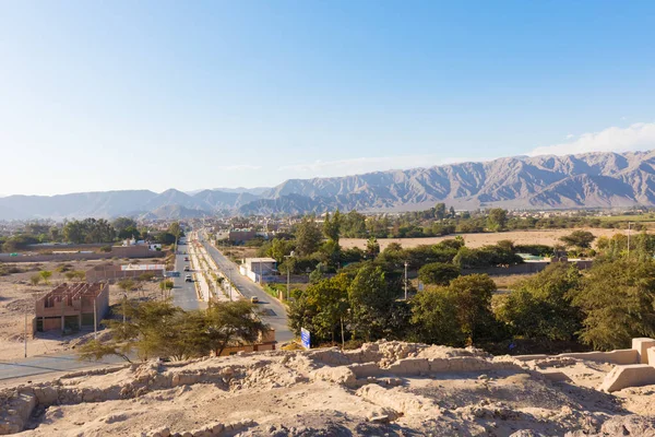 Peru Nazca Ağustos 2018 Arkeolojik Sitesinden Günbatımı Nazca Şehir Panorama — Stok fotoğraf