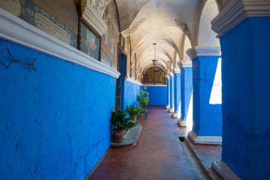 Arequipa Peru Ağustos 2018 yılında Santa Catalina Manastırı şehrin tarihi merkezinde bulunmaktadır rahibeler tarafından dua yeri olarak kullanılan çeşitli cloisters