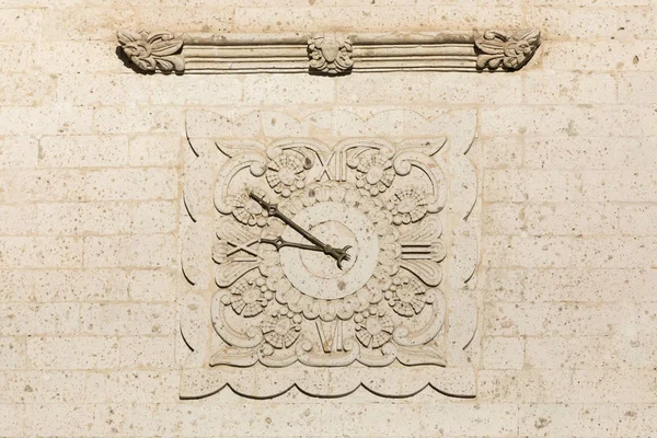 Reloj Alto Relieve Antiguo Edificio Histórico Arequipa Perú — Foto de Stock