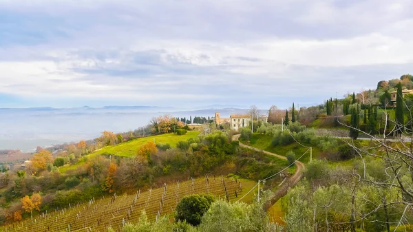 Vista Panorâmica Das Colinas Montepulciano Toscana Norte Itália — Fotografia de Stock