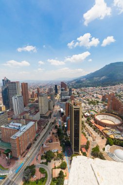 Bogota Santa Fe bölgesi havadan görünüm