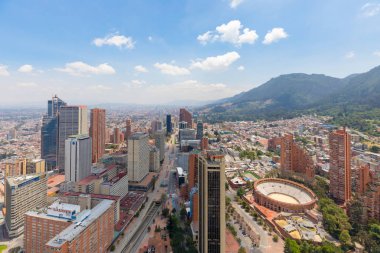Bogota onuncu sokak havadan görünüm Santa Fe bölgesi
