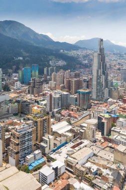 Bogota La Candelaria bölgesi havadan görünüm