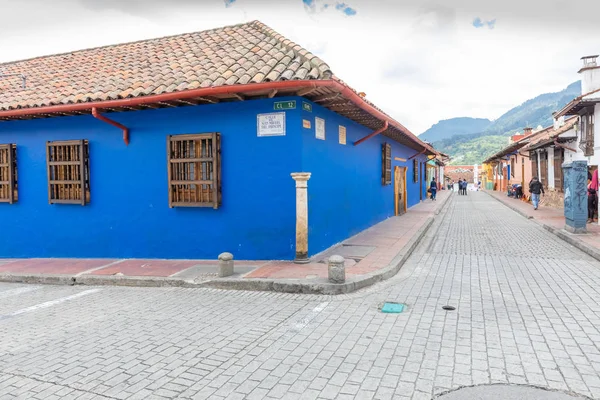 Bogotá casas coloniais típicas Candelaria panorama distrito — Fotografia de Stock
