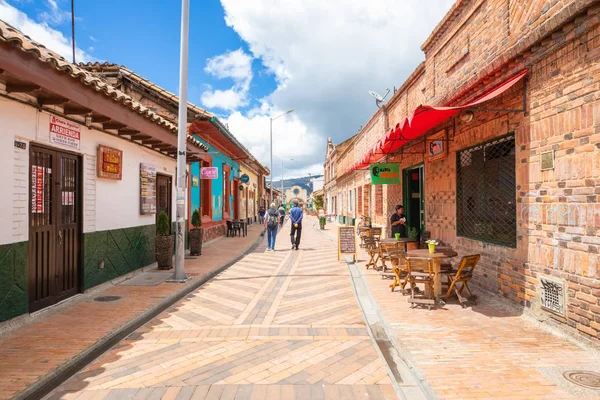 Colombia Calle peatonal Chia en el centro histórico — Foto de Stock