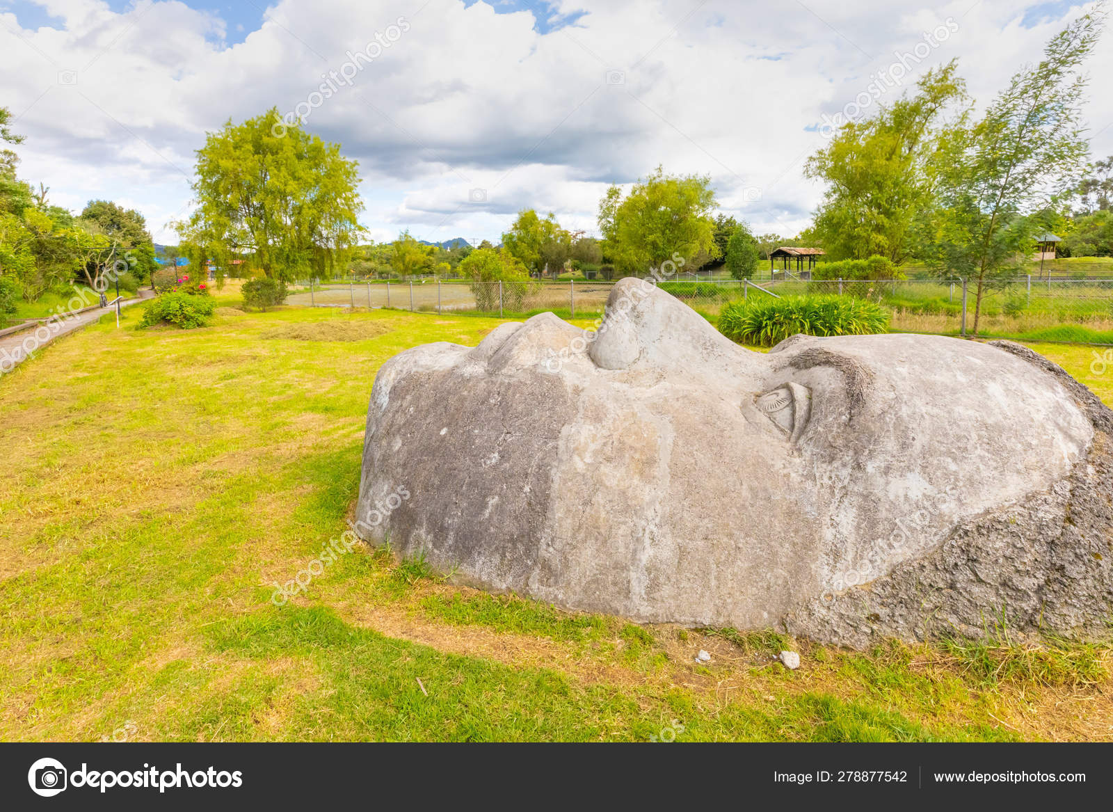 Colombia Tabio Face Carved In Stone Botanical Garden