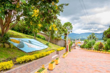 Kolombiya Nemocon şehir panoramik görünümü